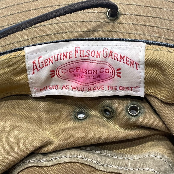 Filson tan Tin cloth wide brimmed Outdoors hat - Picture 2 of 12